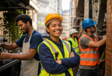 Trabalhadores em ambiente urbano representando a geração de empregos formais no Brasil