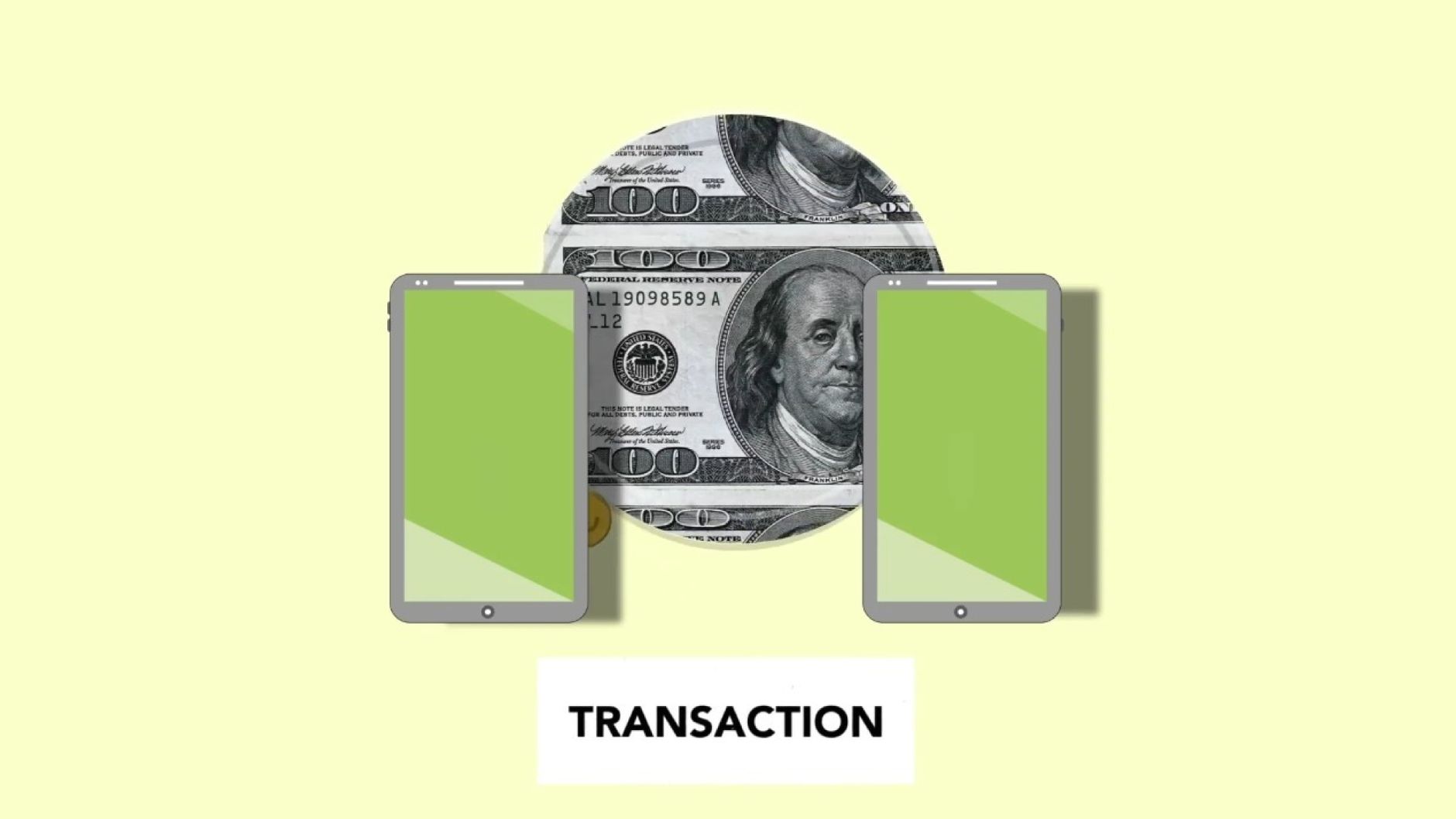 Ilustração isométrica de transferência de dinheiro pela internet entre telefones celulares.